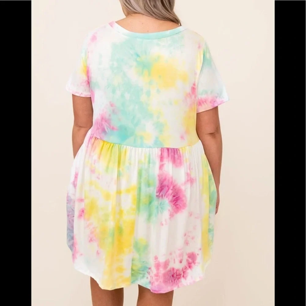 PLUS Tie Dye T-shirt Dress - Picture 2 of 2